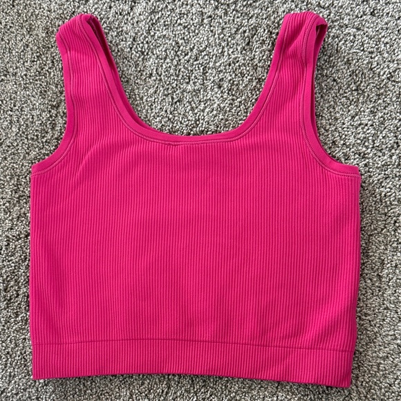 Pink Ribbed Crop Top - Picture 1 of 1